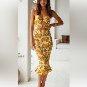 Hello Molly SUNRISES MIDI DRESS YELLOW